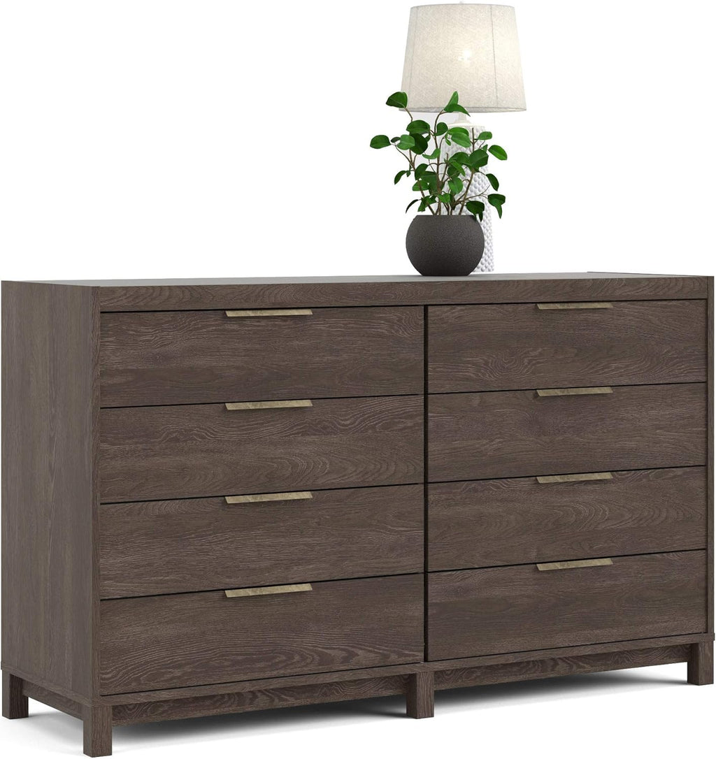 8 Drawer Double Dresser, Dark Chocolate E549961