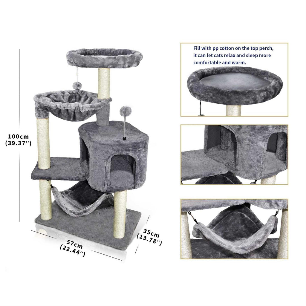 Cat Tree with Cat Condo and Hammock P1828