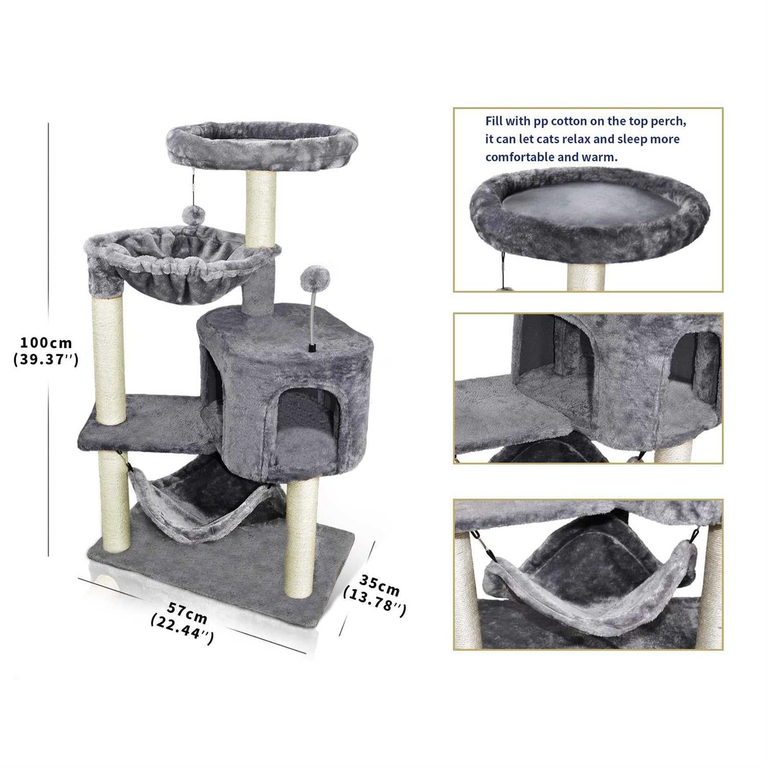 Cat Tree with Cat Condo and Hammock P1828