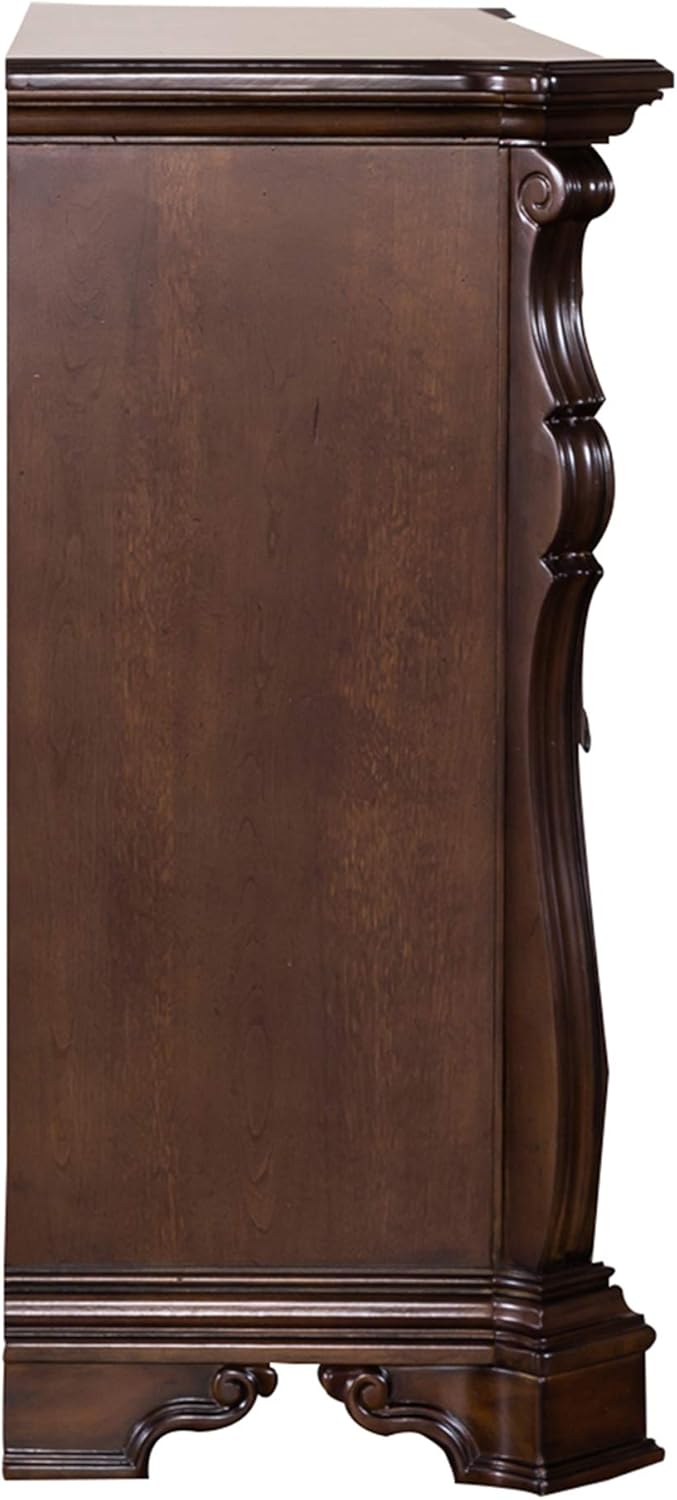 8 Drawer Double Dresser, Brownstone Finish C388