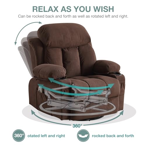 Massage Recliner Chair with Heat and Vibration, Ergonomic Fabric Sofa L1364