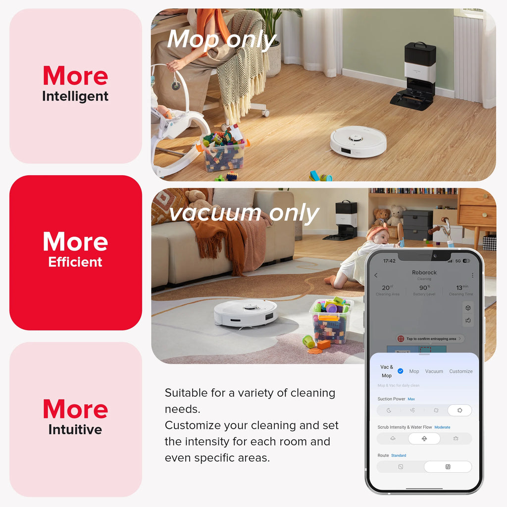 Robot Vacuum and Mop with Self-Emptying and LiDAR Navigation T396