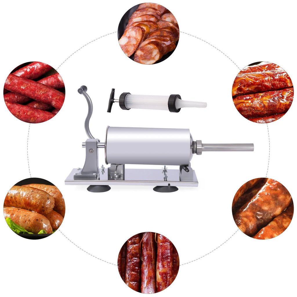 Manual Horizontal Sausage Maker Stainless Steel Meat Filling Machine F852619