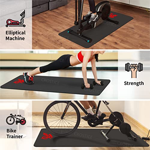 Bike Trainer Mat 6mm for Cycling, Treadmill & Row, Protect Hardwood Floor X347