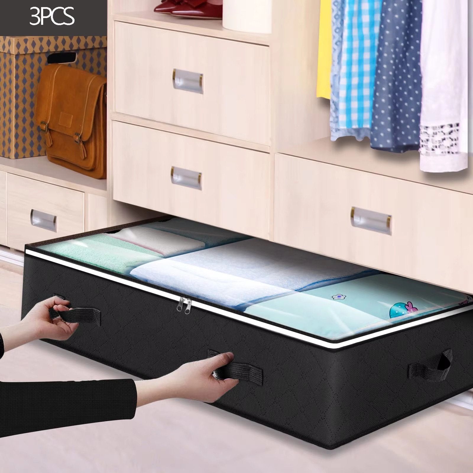 Heavy-Duty Underbed Storage Bags with Handles, Large Capacity X96867