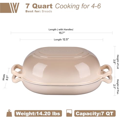 Enameled Cast Iron Dutch Oven with Lid for Bread Baking, 5QT M245