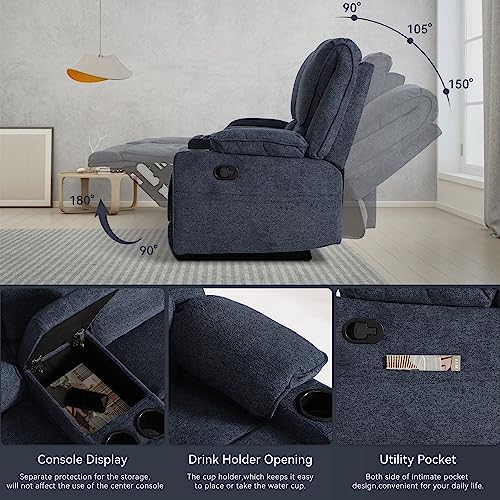 Manual Reclining Loveseat Sofa for RV Living Room, Light Grey G3304
