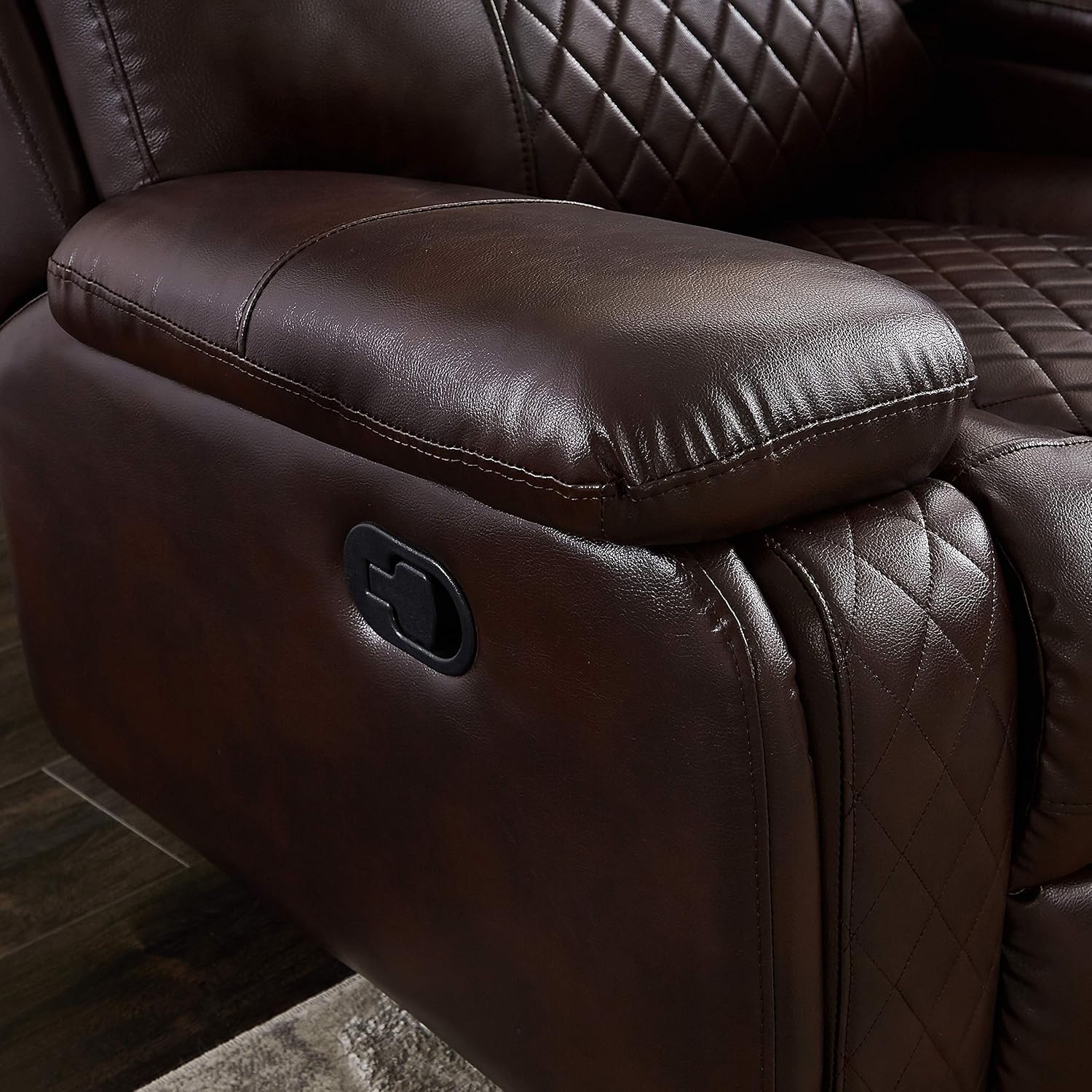 L-Shape PU Leather Reclining Sectional with Cup Holders and Storage P479