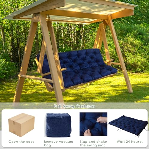 Outdoor Cushions for Patio Furniture, 2-3 Seater Bench Cushion with Backrest and Ties Q662