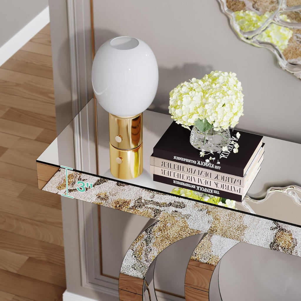 Mirrored Console Table for Entryway, Living Room, Hallway C76804