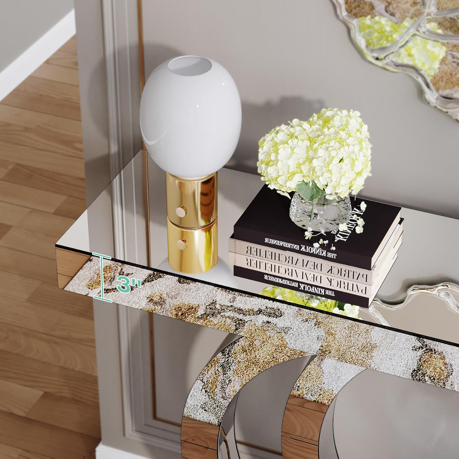 Mirrored Console Table for Entryway, Living Room, Hallway C76804