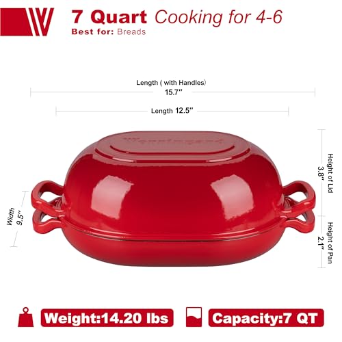 Enameled Cast Iron Dutch Oven with Lid for Bread Baking, 5QT M245