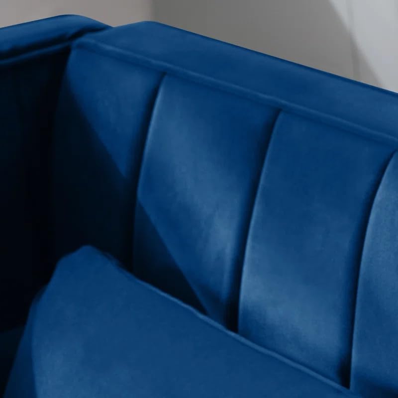 Velvet Loveseat Sofa for Living Room, 65" Modern 2-Seater Couch with Bolster Pillows Q28138