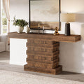 Tribesigns 63-Inch Long Console Table, Unique Farmhouse Narrow Entryway Table, Wooden Entrance Hallway Foyer Accent Table, Sofa Table for Living Room, Rustic Brown