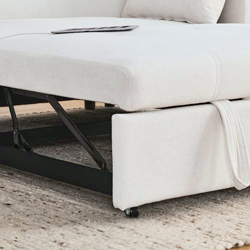 Convertible Sofa Bed 54" with USB Port, Pillow and Side Pockets X8896