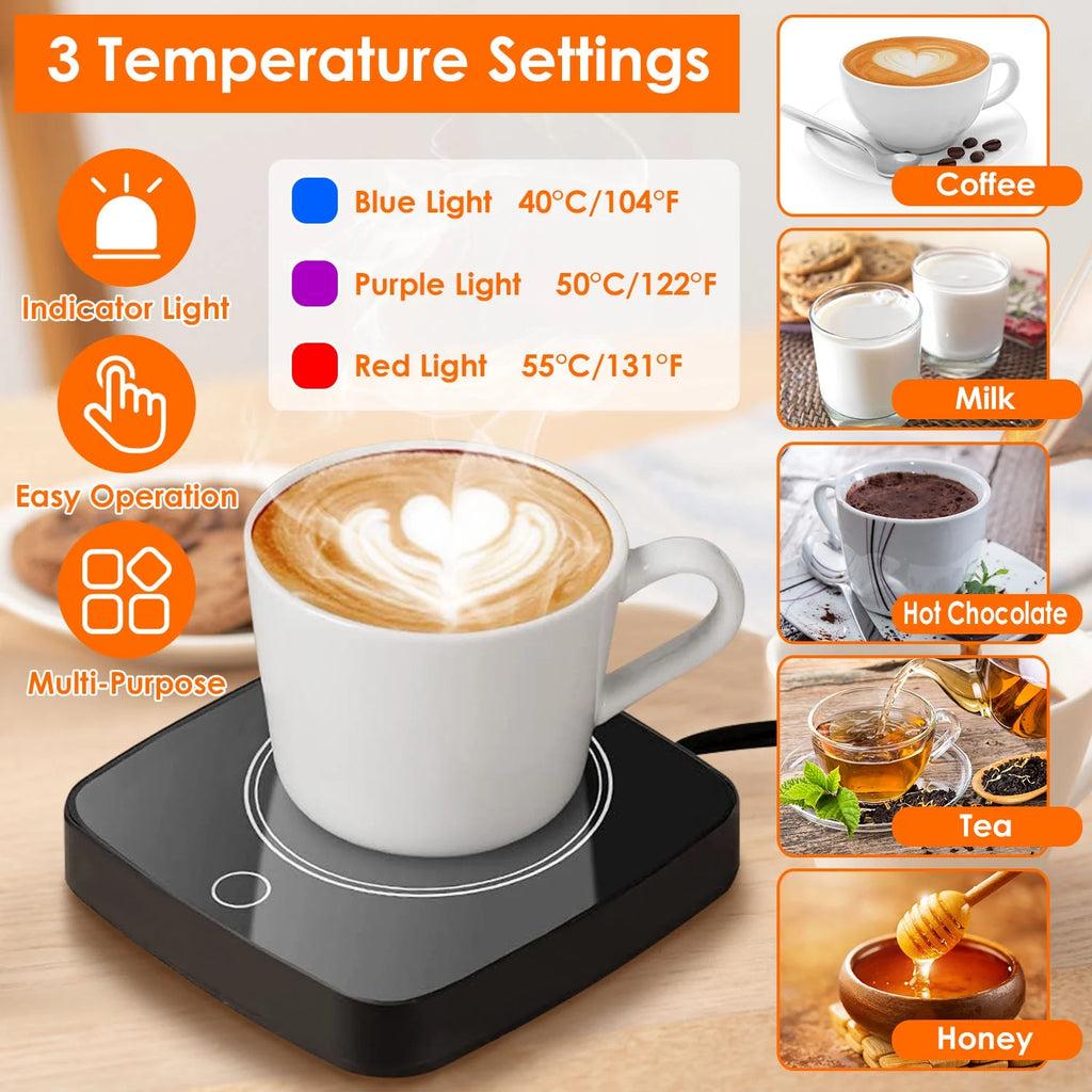 Coffee Milk Mug Warmer, 16W Electric Cup Warmer with 3 Temp Settings L63292