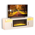 TV Stand with Fireplace, 36" Fireplace TV Stand LED Entertainment Center with Fireplace, 70 Inch Modern Electric Fireplace TV Stand for Living Room, Black TV Stand with Fireplace Up to 80" TVs