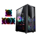 ATX Case, Mid-Tower PC Gaming Case ATX/M-ATX/ITX - Front I/O USB 3.0 Port - Fully Transparent Side Panels - Support Optical Drive Location (Color : Black, Size : 1 Fan)