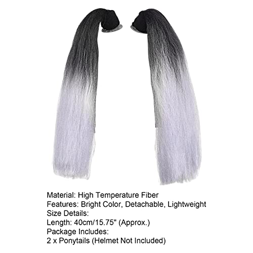 Helmets Pigtails, Detachable Vibrant Color Ponytails for Motorcycle Bicycle Ski Snowboard Helmets P107