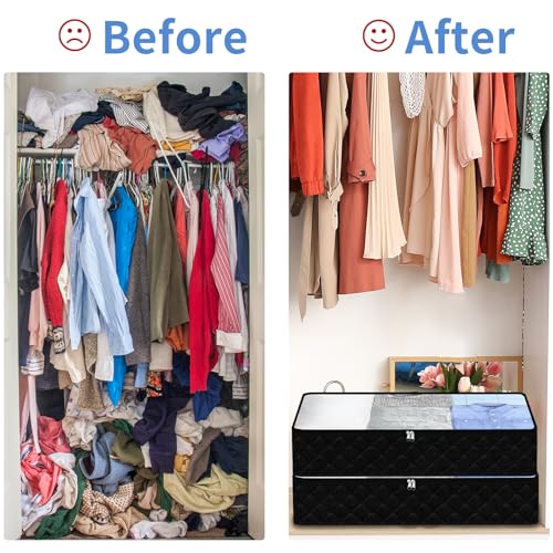 Underbed Storage Containers Foldable Clothes Bags for Blankets and Bedding, Grey K1851