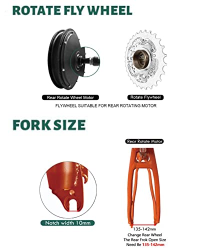 Electric Bike Conversion Kit Rear Wheel 48V 1000W Brushless Hub Motor P404