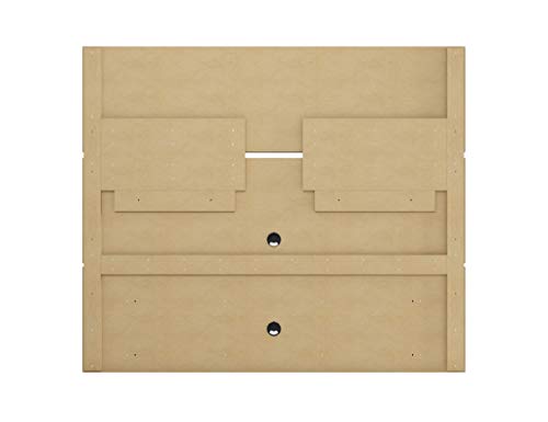 Floating Wall Entertainment Center in Off White and Cinnamon G287365