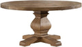 Benjara Benzara Round Dining Table with Aesthetic Base, Brown, One,