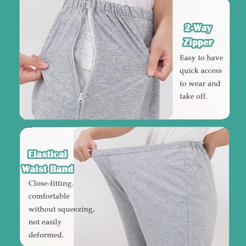 Side Zipper Patient Pants, Soft Cotton O5946