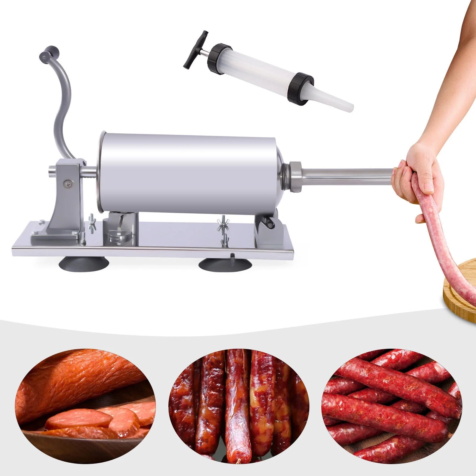 Manual Horizontal Sausage Maker Stainless Steel Meat Filling Machine F852619