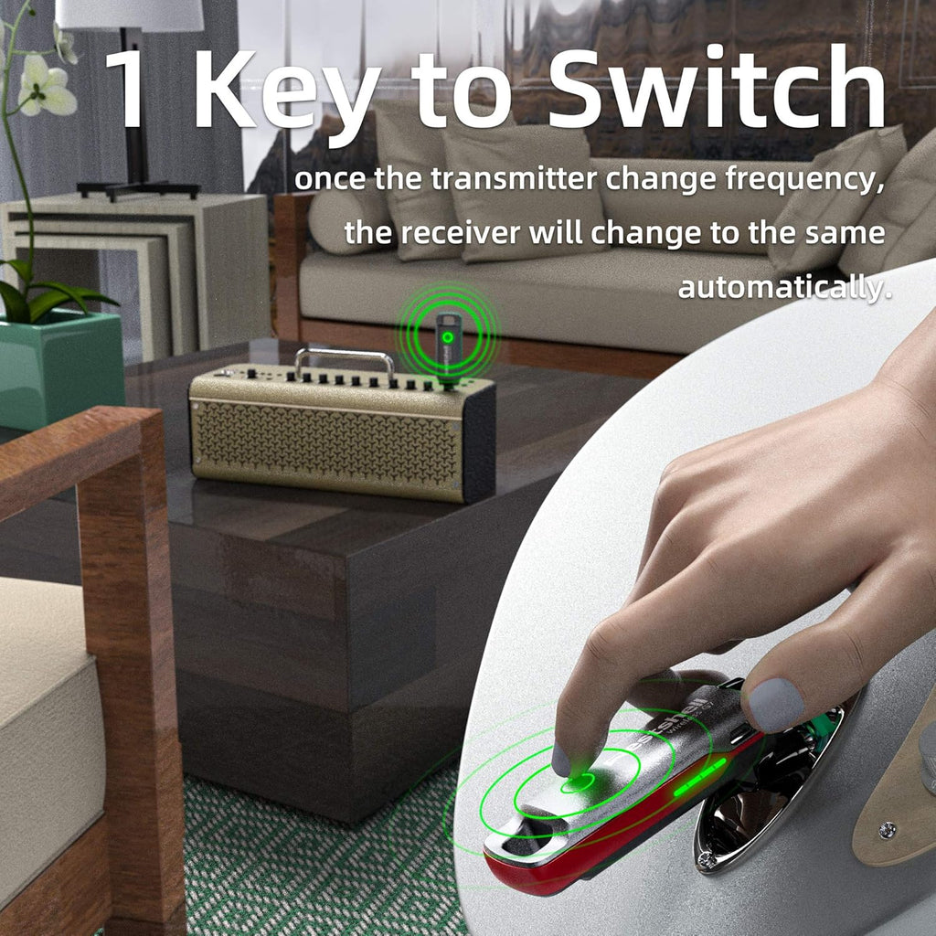 Wireless Guitar System Transmitter Receiver for Electric Acoustic Bass Guitar Z4470