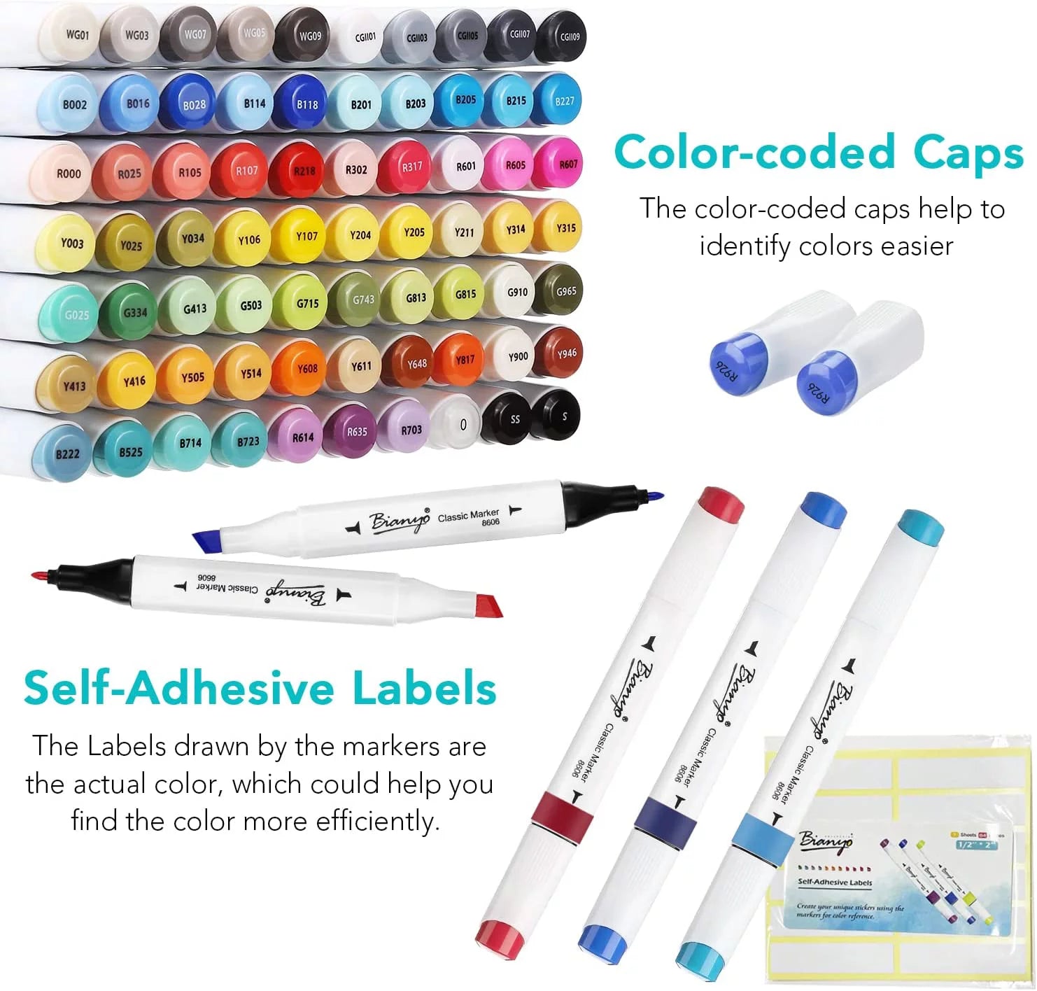 Alcohol-Based Dual Tip Art Markers, Set of 72 N1239