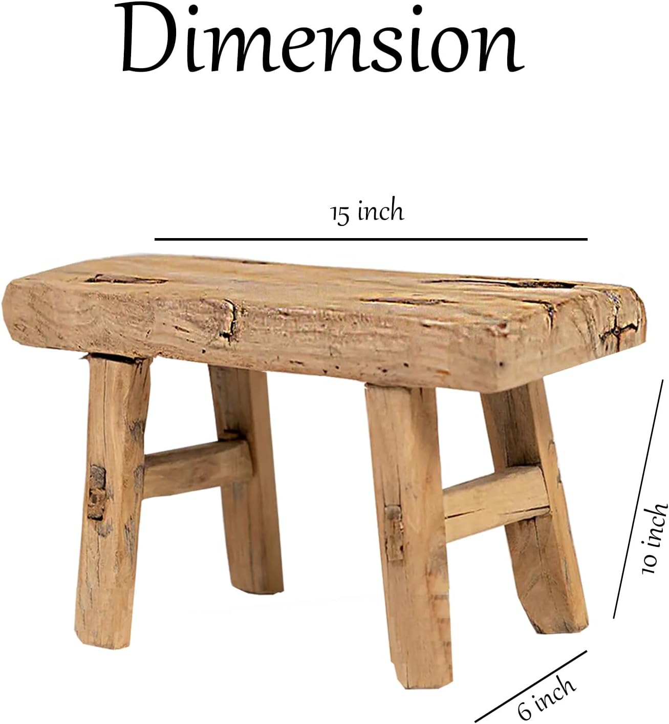 Antique Handmade Wooden Stool for Garden and Living Room L98591