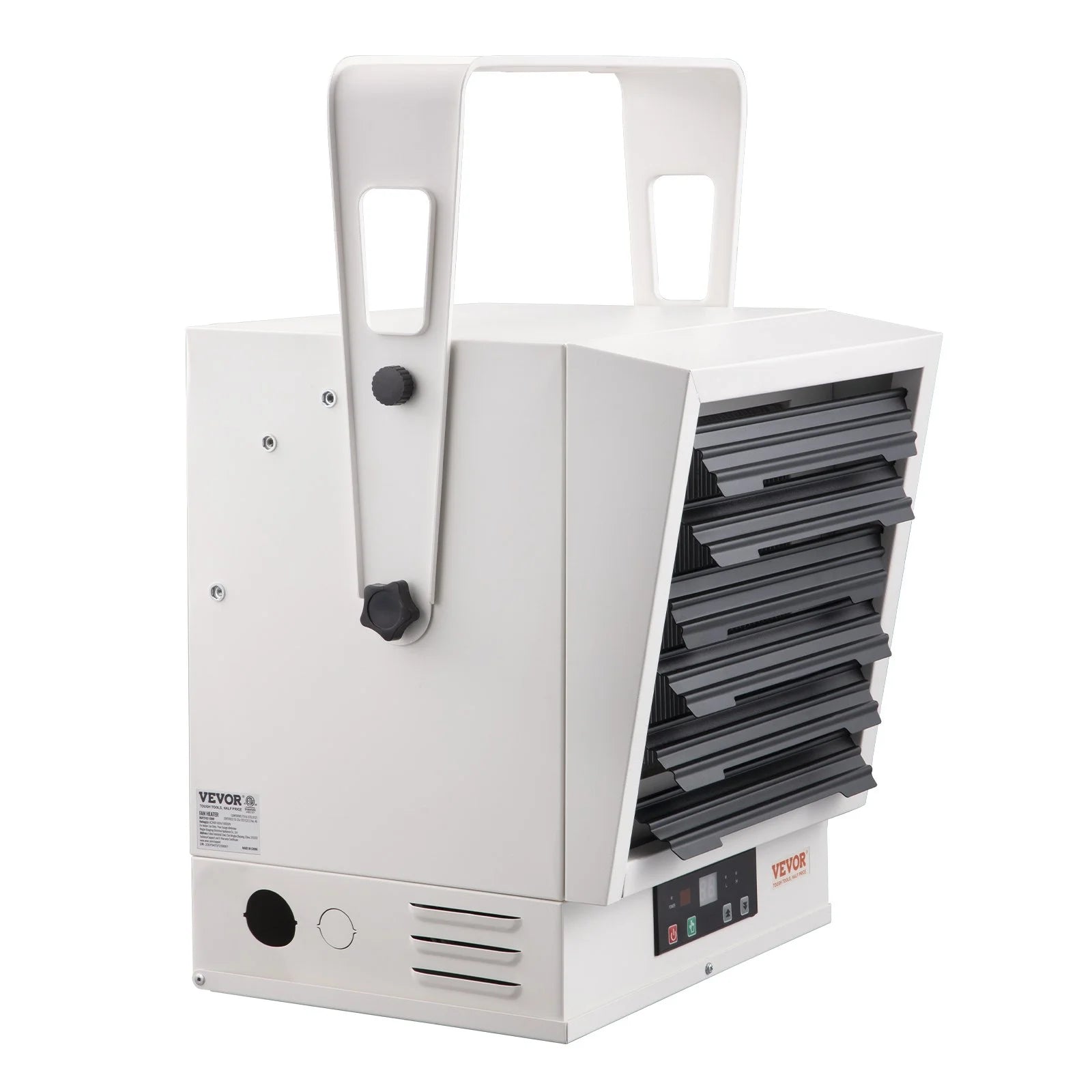 VEVOR 10000-Watt Electric Garage Heater - Digital Fan-Forced Wall/Ceiling Mount Shop Heater with Remote Control, Overheat Protection, Hardwired, 9-Hour Timer, Ideal for Workshop, ETL Listed