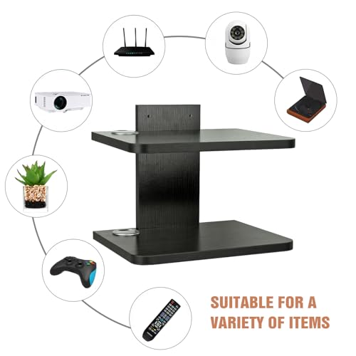 Floating Shelf for Under TV, Wall Mount Entertainment Stand for Cable Box, DVD Player, Game Console G187919