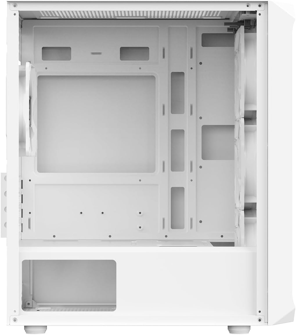 Airflow Micro-ATX PC Gaming Case with Mesh Front Panel and Tempered Glass Side Panel, White S493