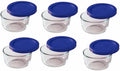 Pyrex 7202 1-Cup Glass Food Storage Bowls w/ 7202-PC 1-Cup Cadet Blue Lid Covers