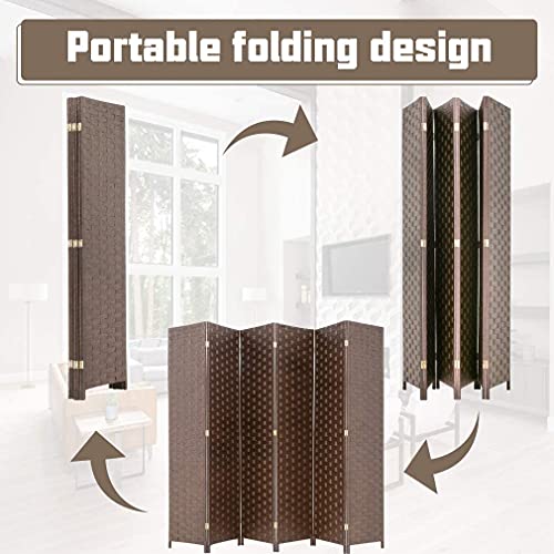 4 Panel Folding Room Divider, 6FT Tall Freestanding Privacy Screen Z26667