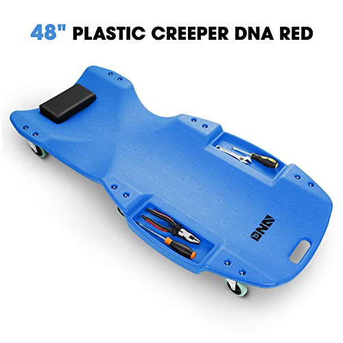 Low Profile Automotive Creeper with Padded Headrest, Red U80837