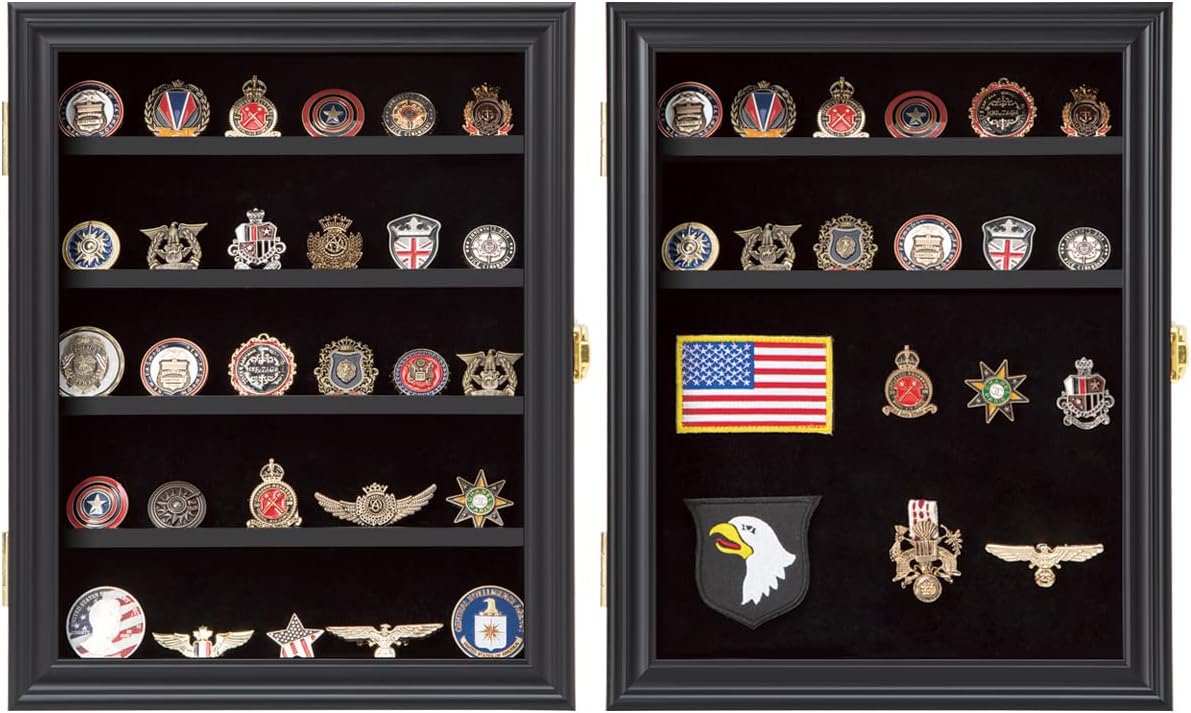 Medals Display Case with Removable Shelves and Pinnable Background P851