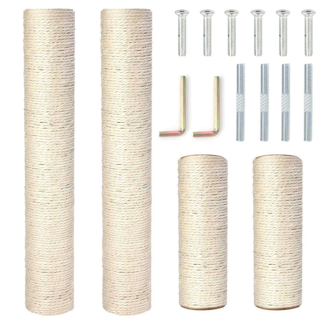 Barelove 4 Pack Cat Scratching Post Replacement 15.7“ 7.9 Natural Sisal Rope Scratcher Posts Refill for Indoor Kittens Tower - Pet Supplies online store