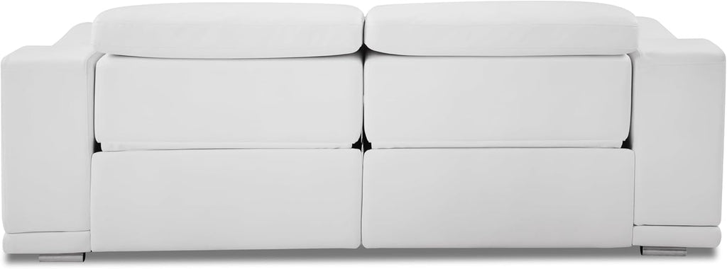87 Inch Italian Leather Power Reclining Sofa, White A959251