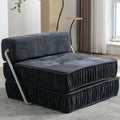 Sofa Memory Foam with Pillow Futon Sleeper Chair Fold Out Couch, Washable Cover Twin Siz for Living Room/Home Office/Guest Beds/Apartment, Grey