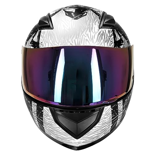 Lightweight Full Face Motorcycle Helmet with Extra Tinted Visor F2610