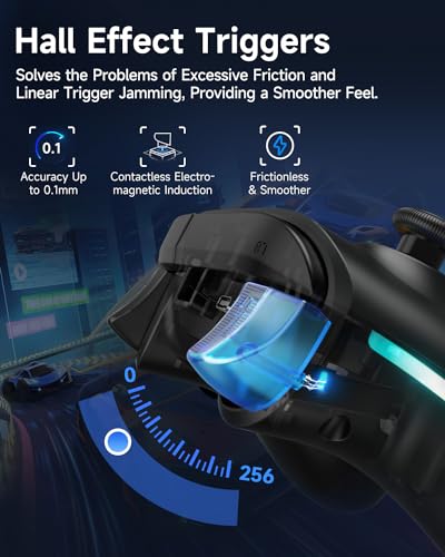 Wireless Bluetooth Controller with Hall Joysticks for PC, Android, Steam and Switch E86358