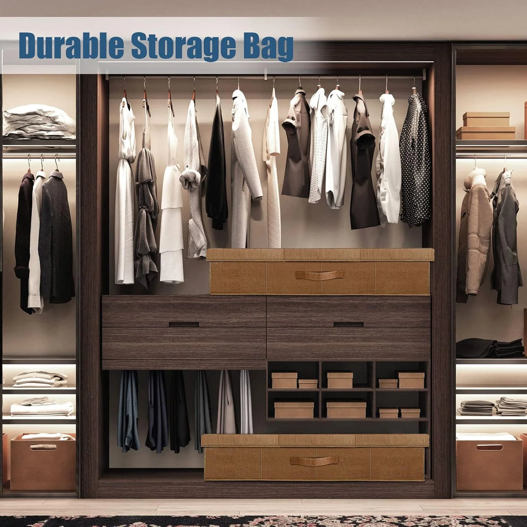 Underbed Storage Containers with Lids, Foldable Organizer Box for Clothes, Shoes, Blankets, Pillows F6366
