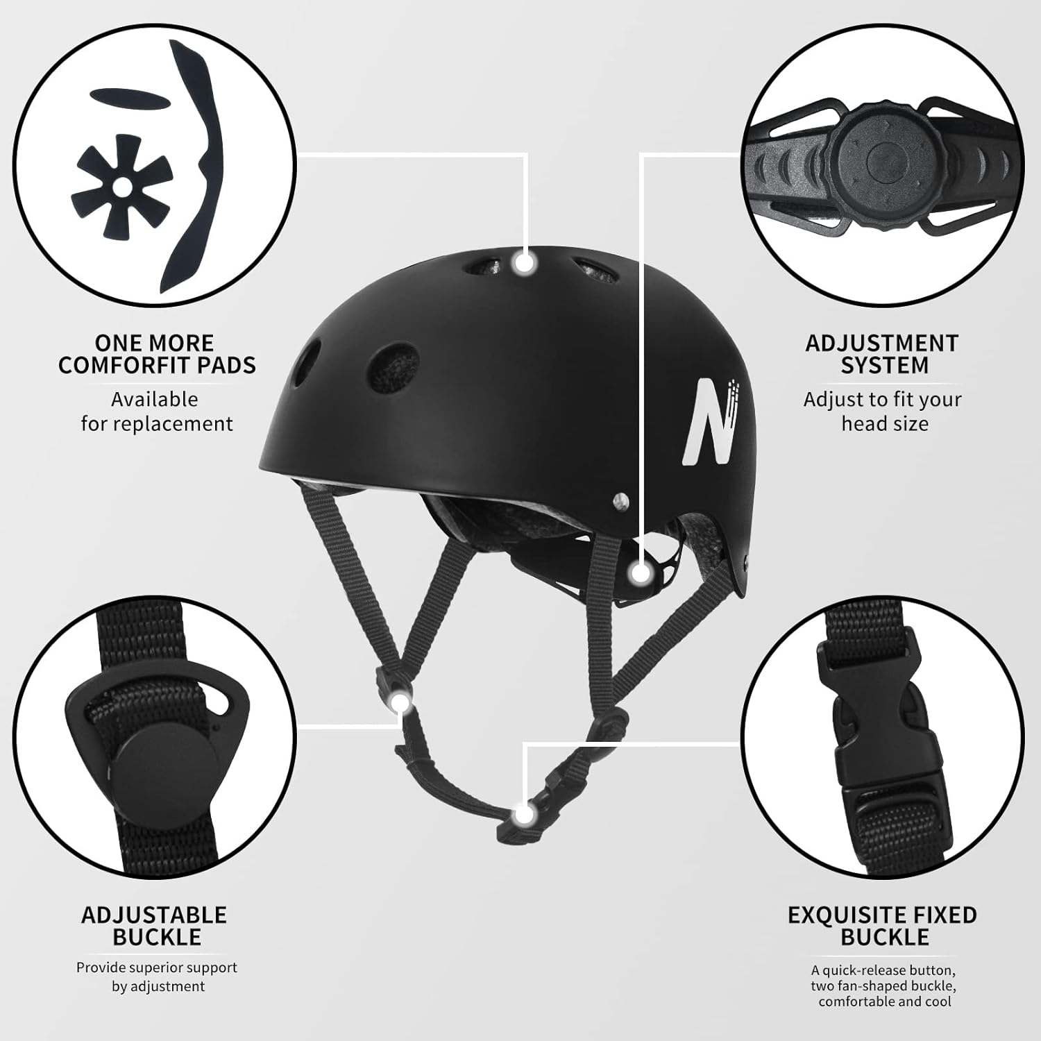 Skateboard Helmet for Kids, Multi-Sport Scooter Helmet with Removable Liner G83483
