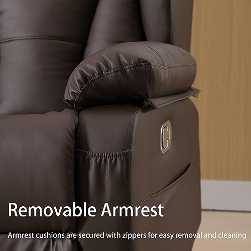 Home Theater Seating Recliner Chair with USB Ports and Cup Holders, Faux Leather Sofa Set C2216
