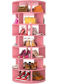 Aheaplus Rotating Shoe Rack Tower, 7-Tier Spinning Shoe Rack 360 Revolving Shoe Rack Organizer for Closet, Display Round Storage Carousel Shoes Closet Organization, White