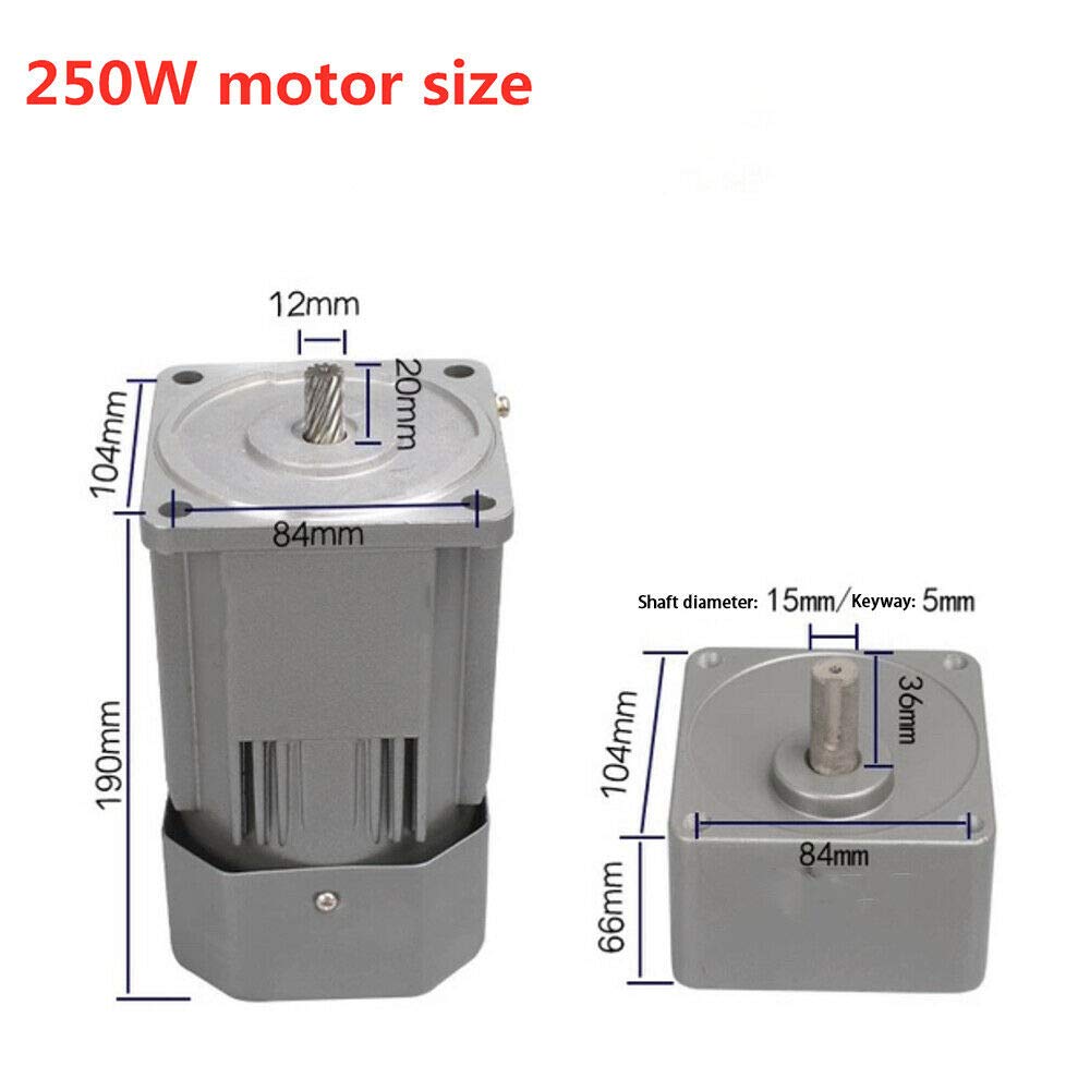 AC High Torque Motor 250W Electric Single-Phase Reversible with Variable Speed Controller 110V F323
