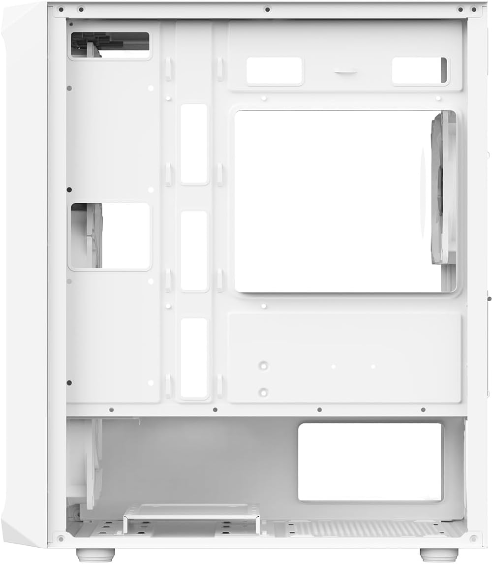 Airflow Micro-ATX PC Gaming Case with Mesh Front Panel and Tempered Glass Side Panel, White S493
